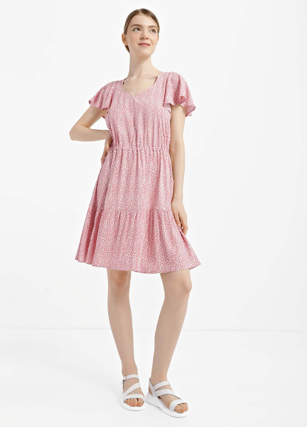 Пудрова кежуал сукня а-силует Promin леопардовий