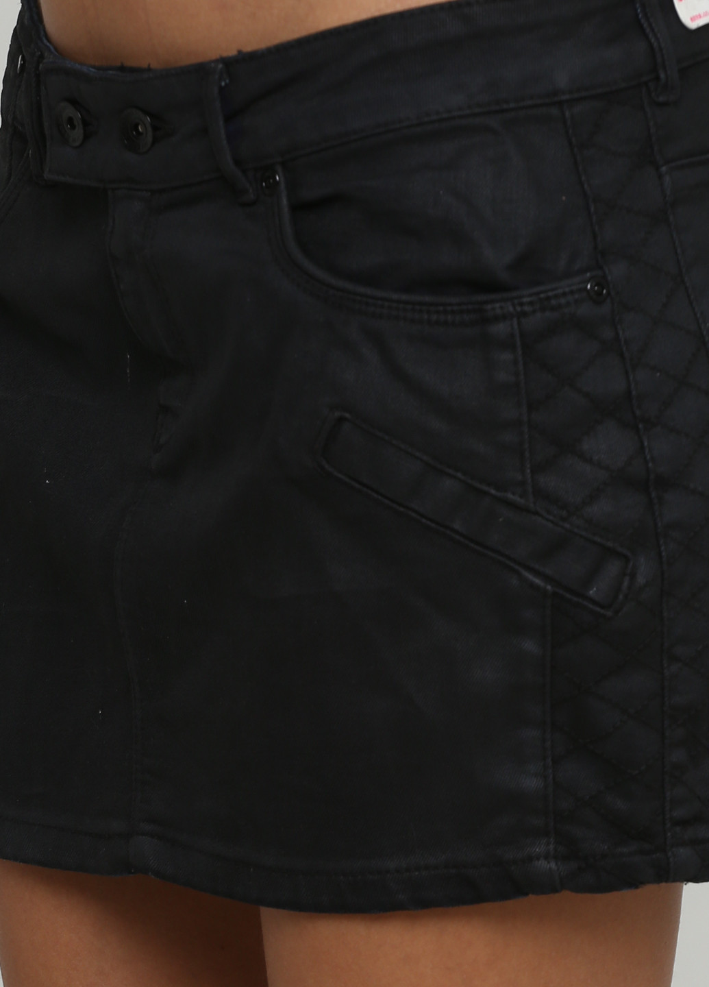 Черная джинсовая однотонная юбка Superdry