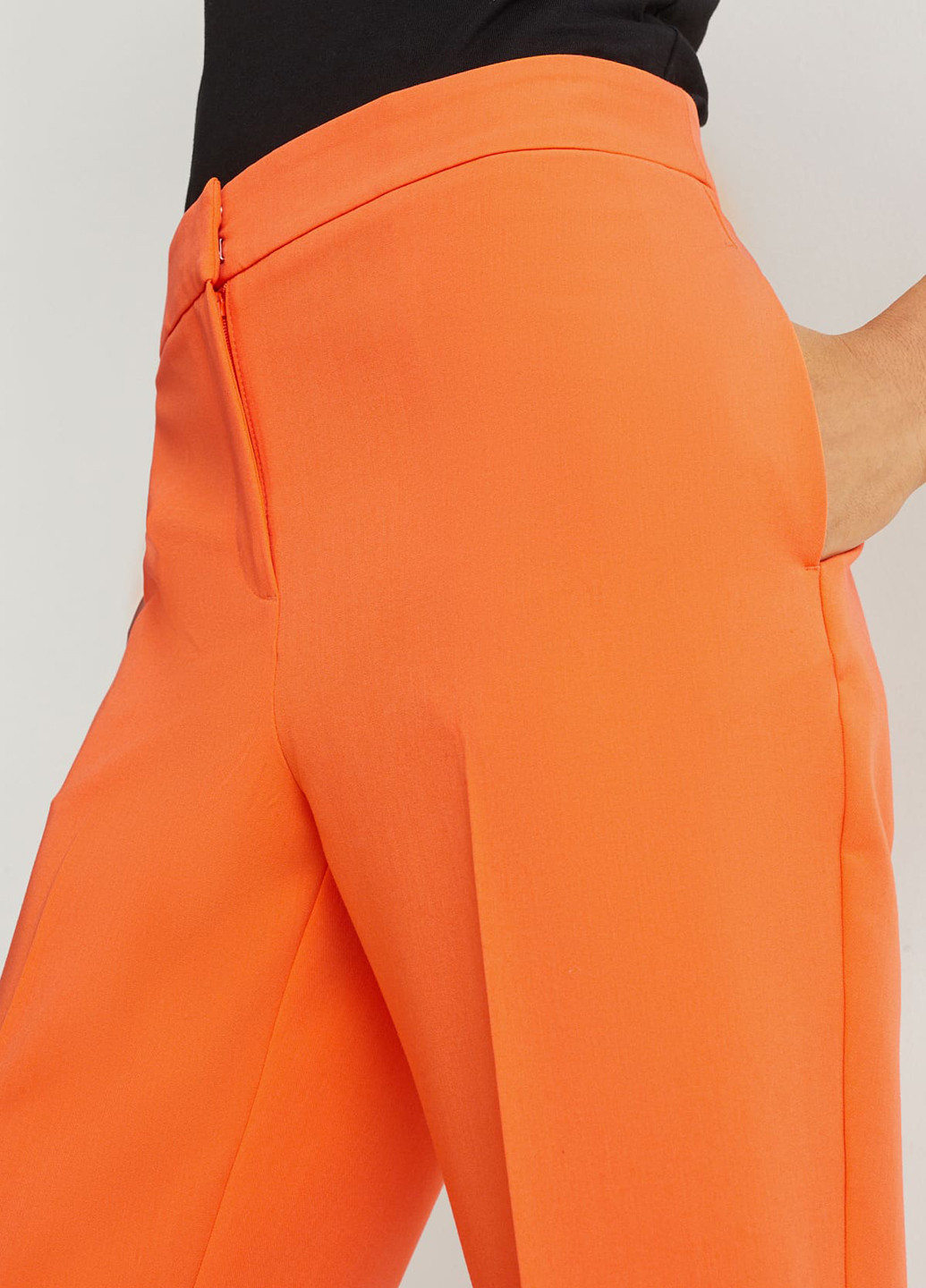 Оранжевые кэжуал демисезонные прямые брюки C&A