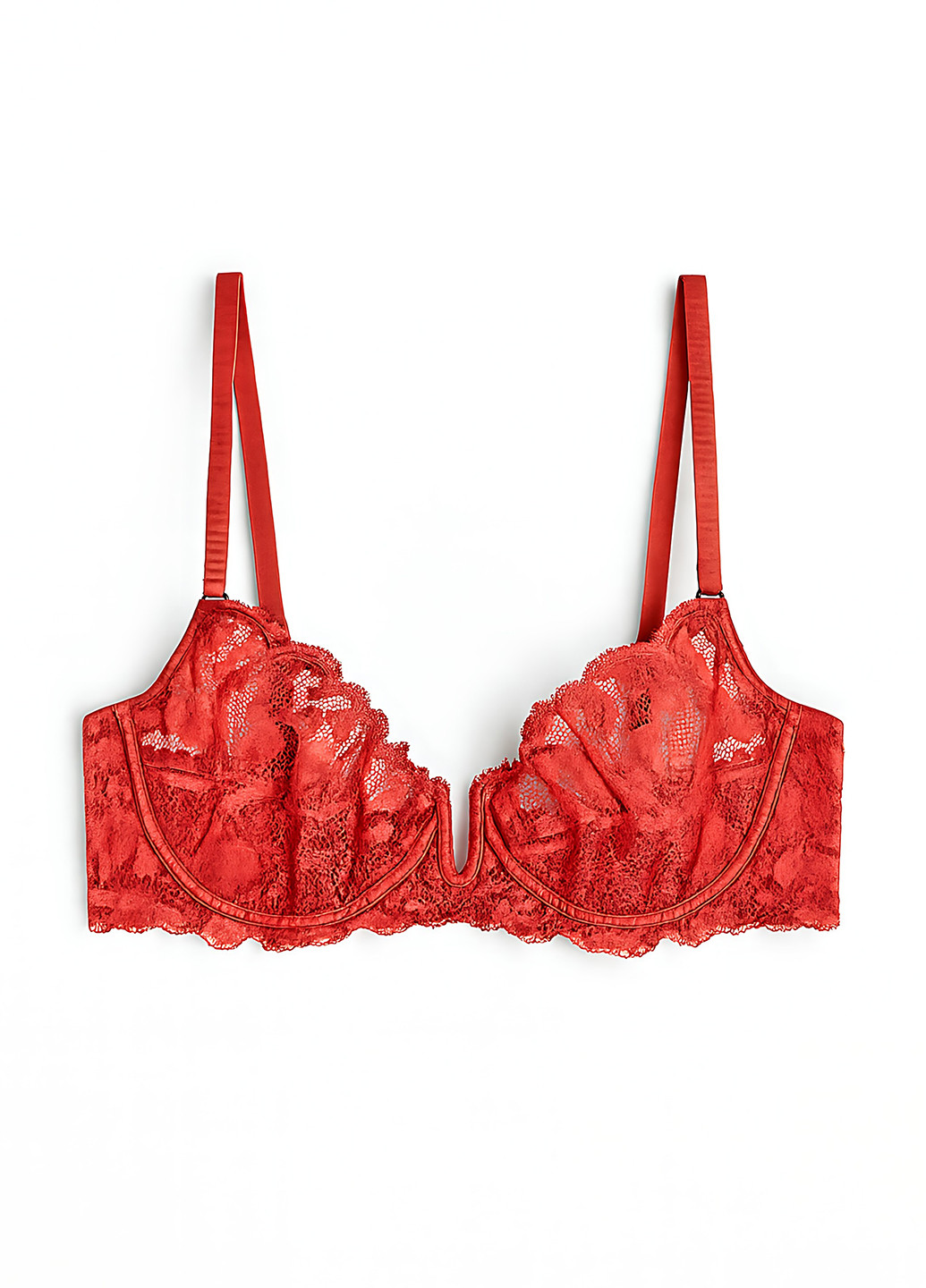 Персиковый балконет бюстгальтер H&M с косточками полиамид