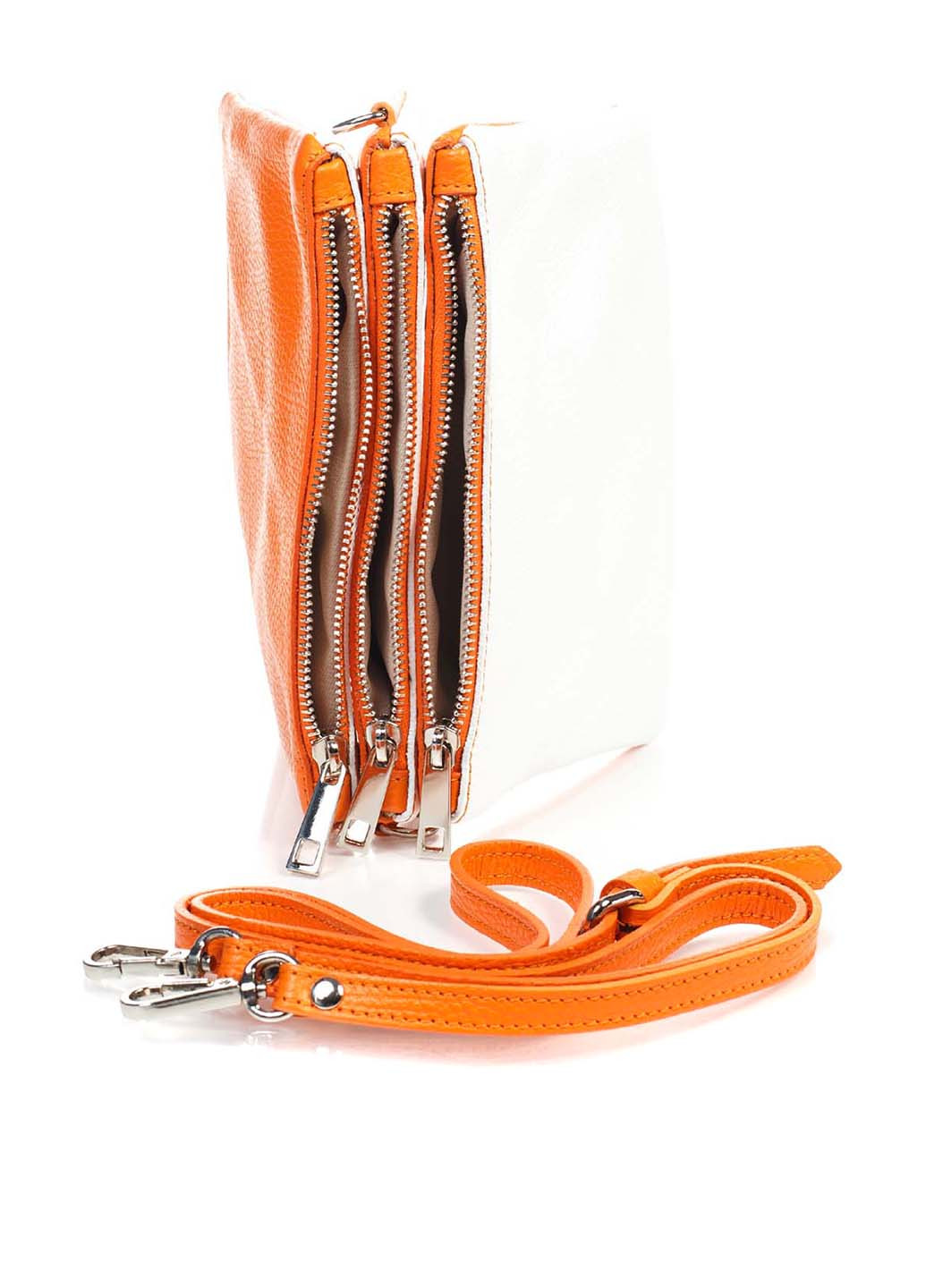 Сумка Italian Bags кросс боди однотонная оранжевая кэжуал