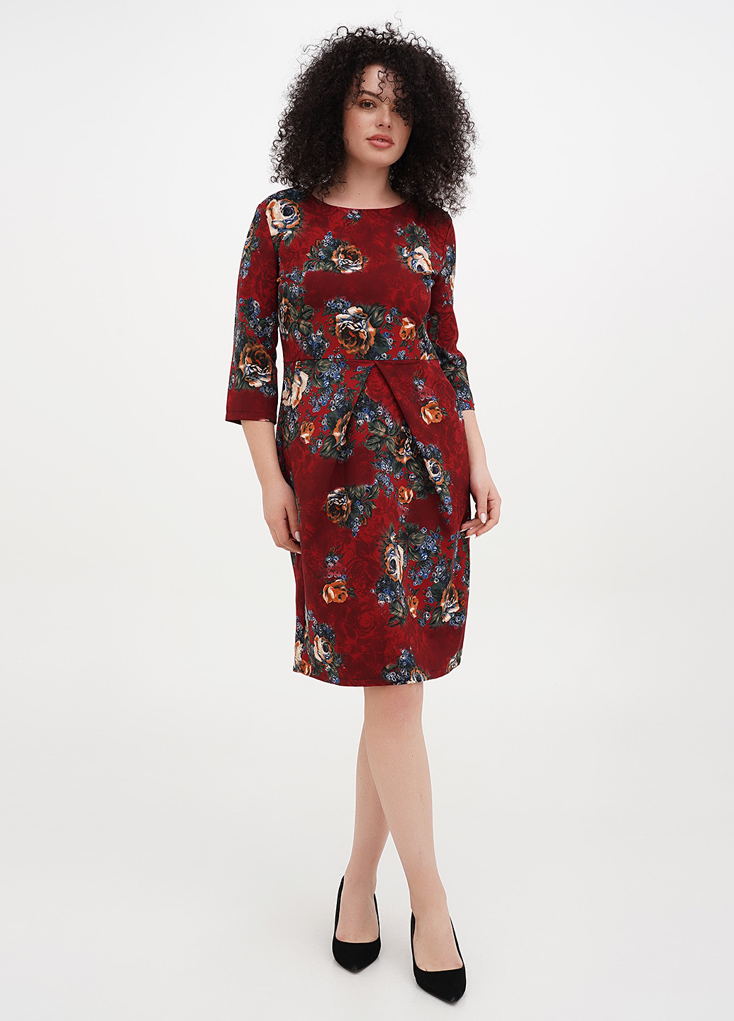 Бордова кежуал сукня Imperial з квітковим принтом