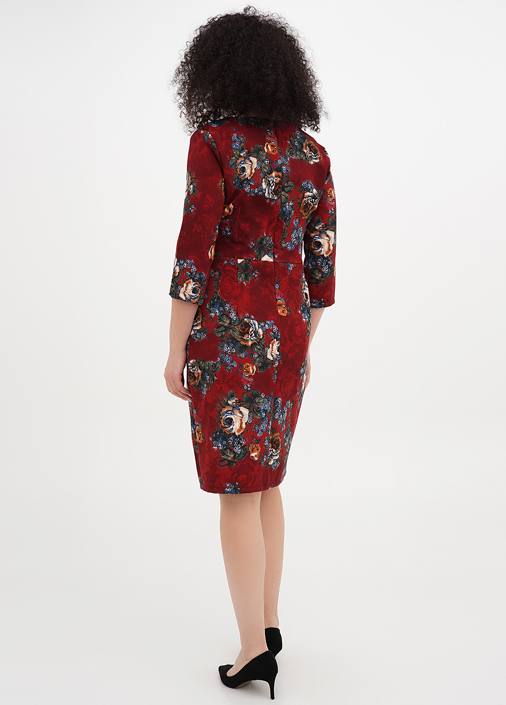 Бордова кежуал сукня Imperial з квітковим принтом