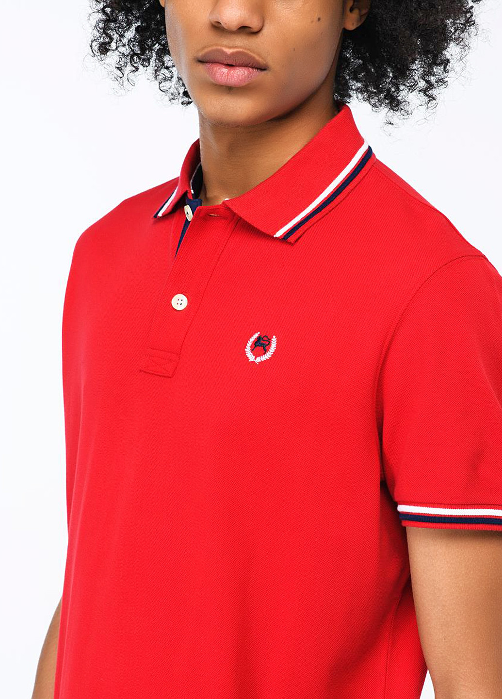 Красная футболка-поло для мужчин Alcott с логотипом