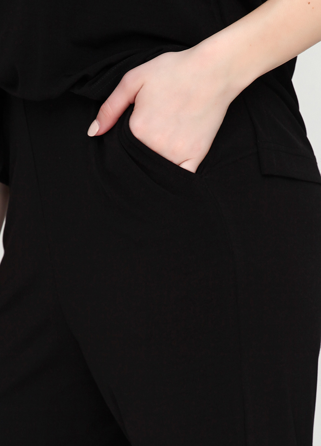 Комбинезон Front комбинезон-брюки однотонный чёрный кэжуал
