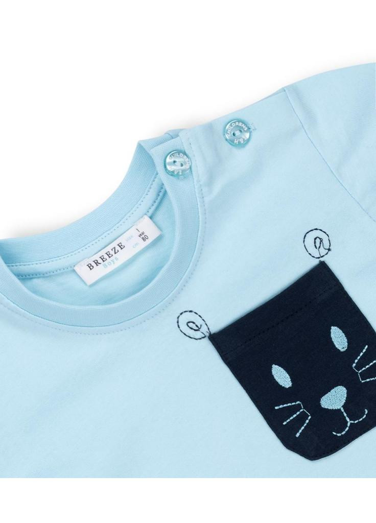 Синій літній костюм десткий з кишеньками (10234-86g-blue) Breeze