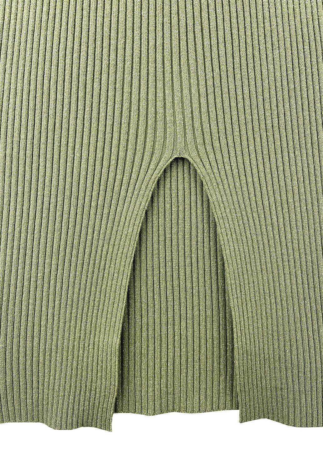 Зелена кежуал сукня міді з люрексовой ниткой Moni&co однотонна