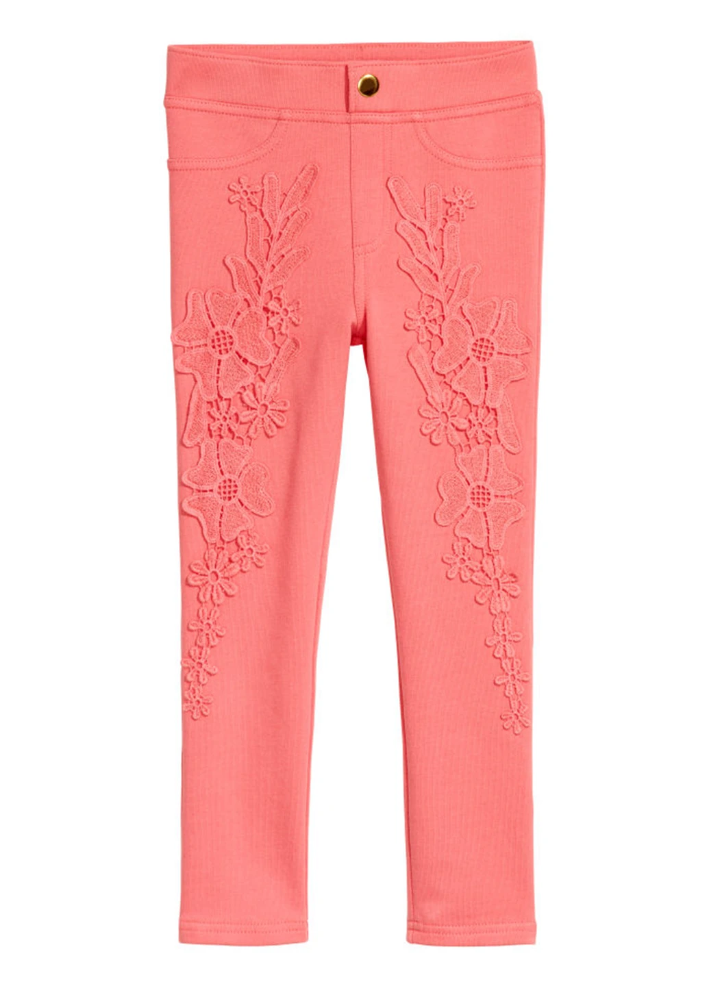 Коралловые кэжуал демисезонные брюки H&M
