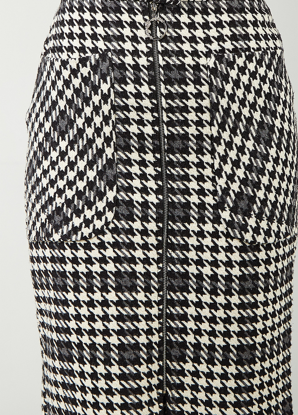 Черно-белая кэжуал с узором гусиная лапка юбка Alvina карандаш