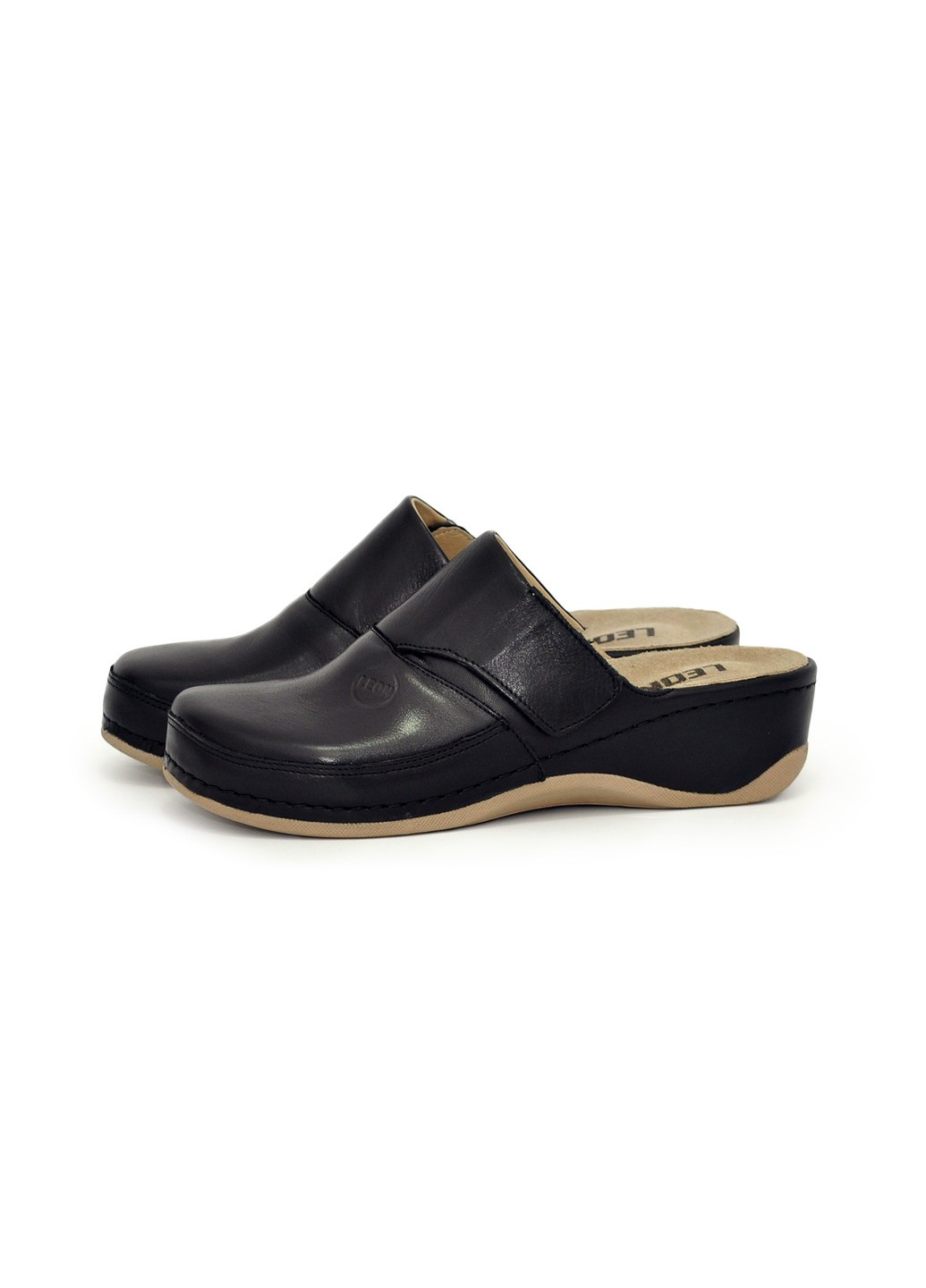 Черные женские сабо кожаные 2019 Leon