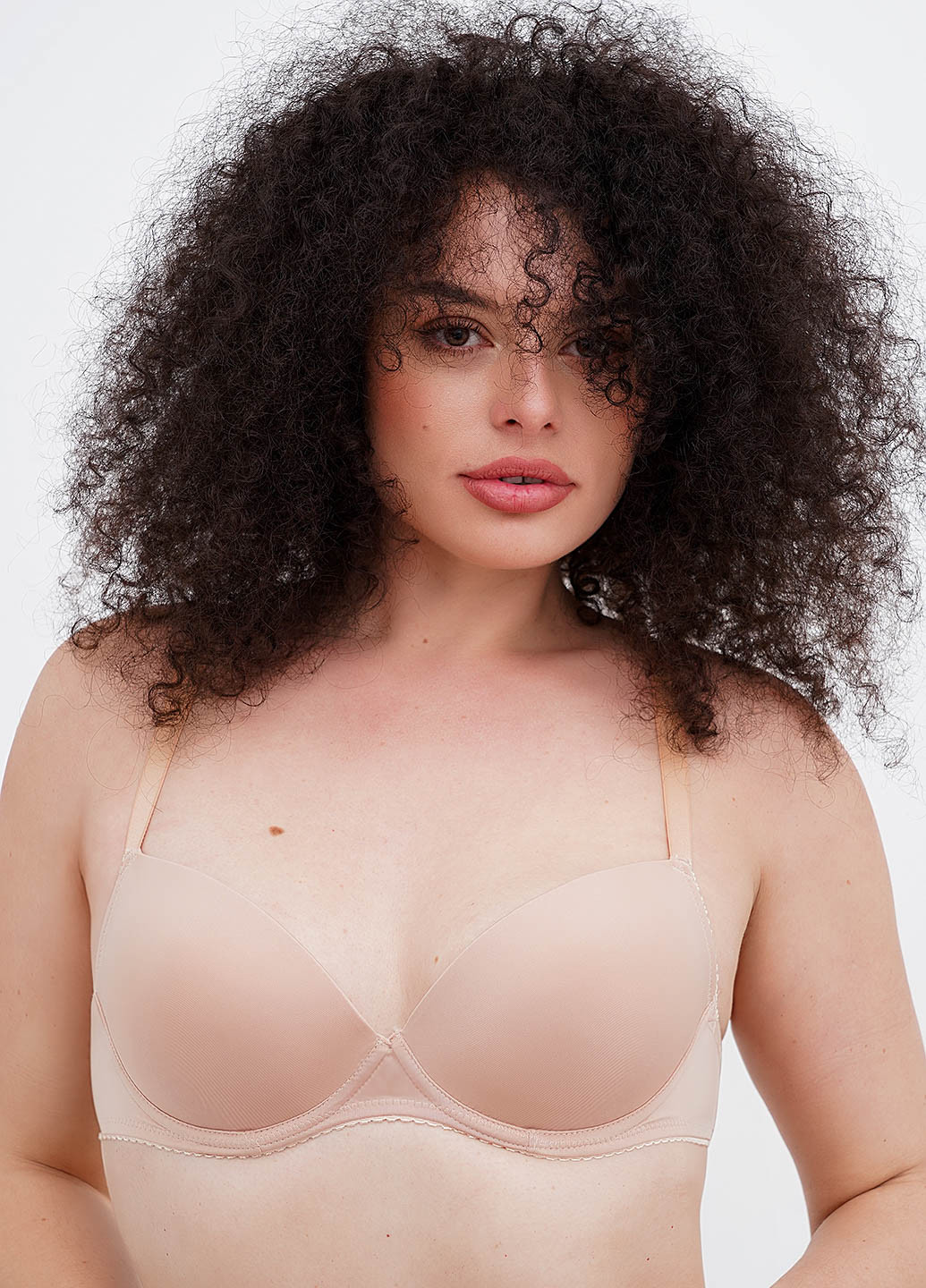 Бежевий балконет бюстгальтер Sambario з кісточками поліестер