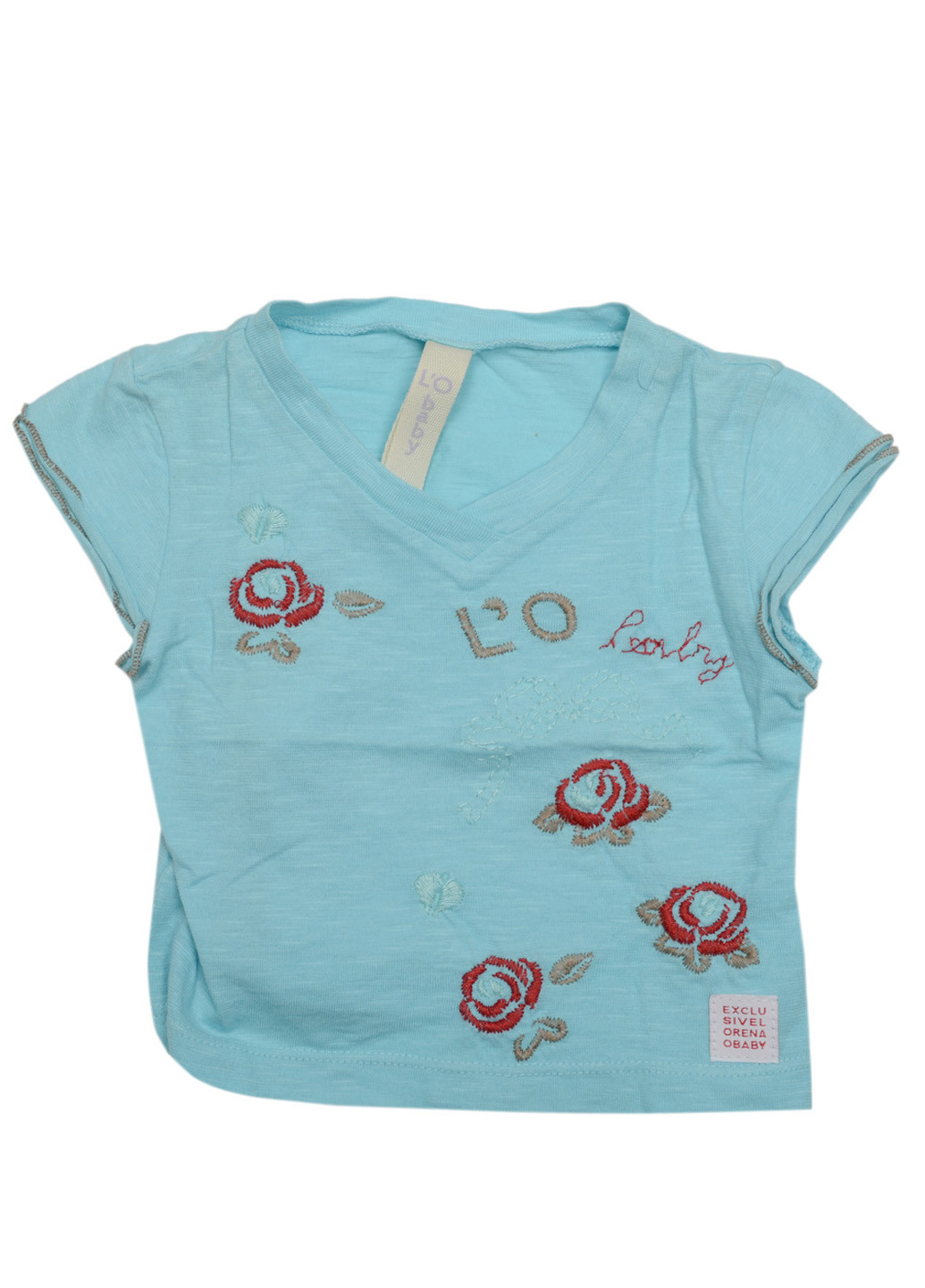 Голубая летняя футболка с коротким рукавом LO Baby