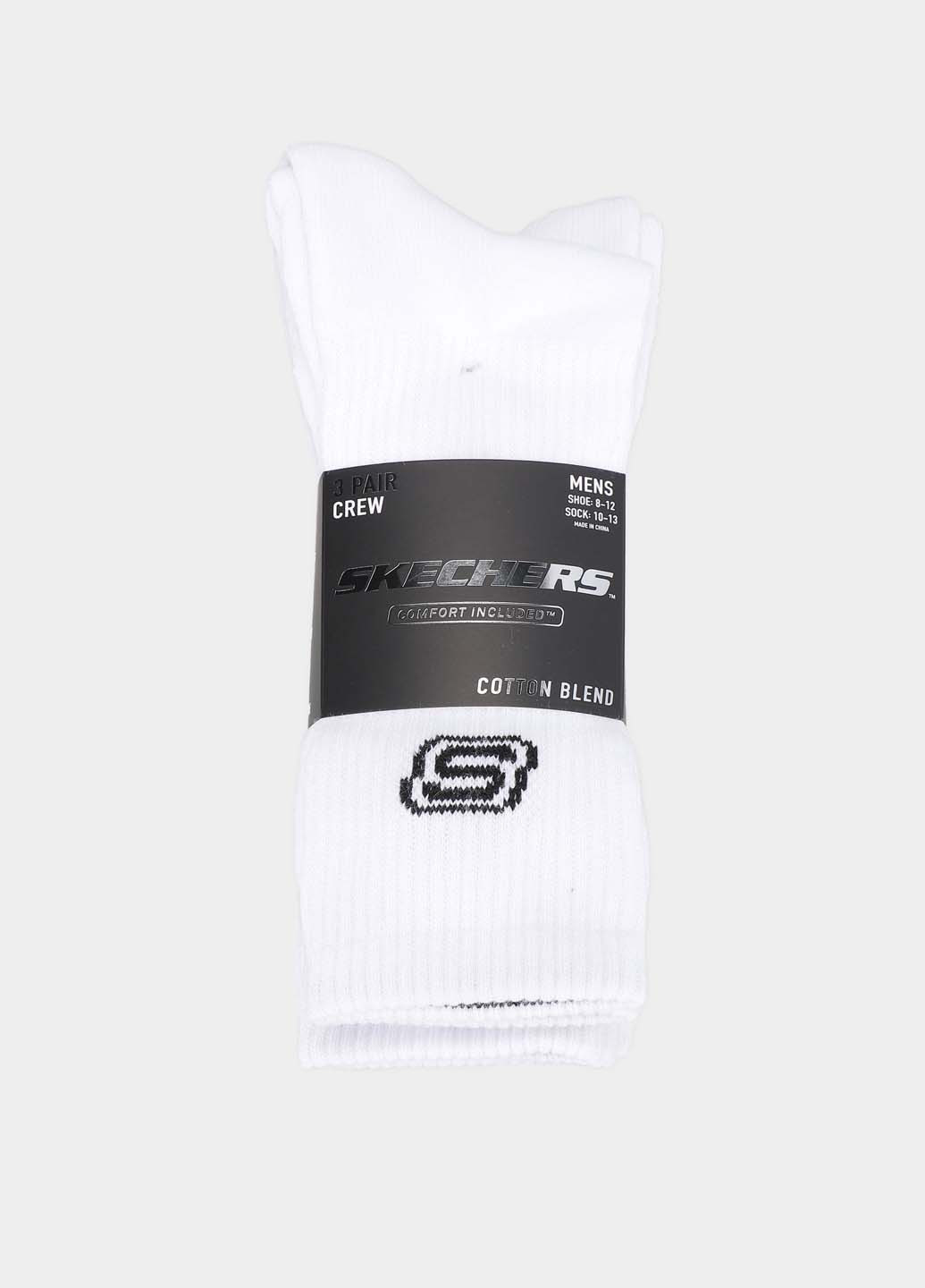 Білі шкарпетки (3 пари) Skechers логотипи (325233071)