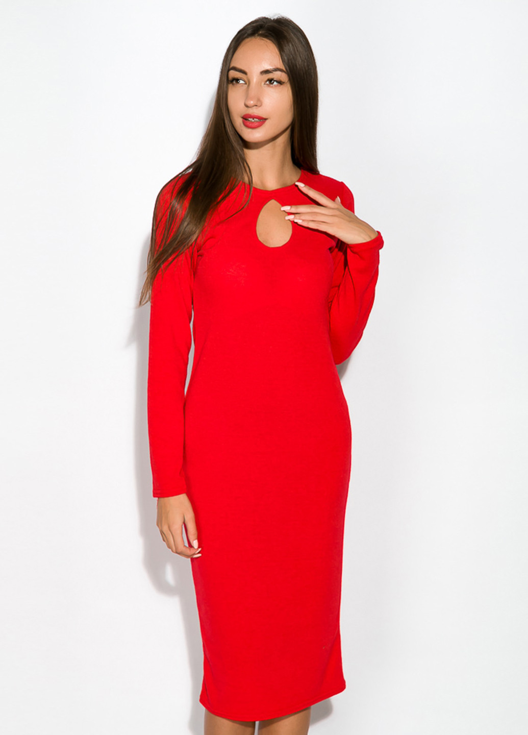 Красное кэжуал платье Time of Style однотонное