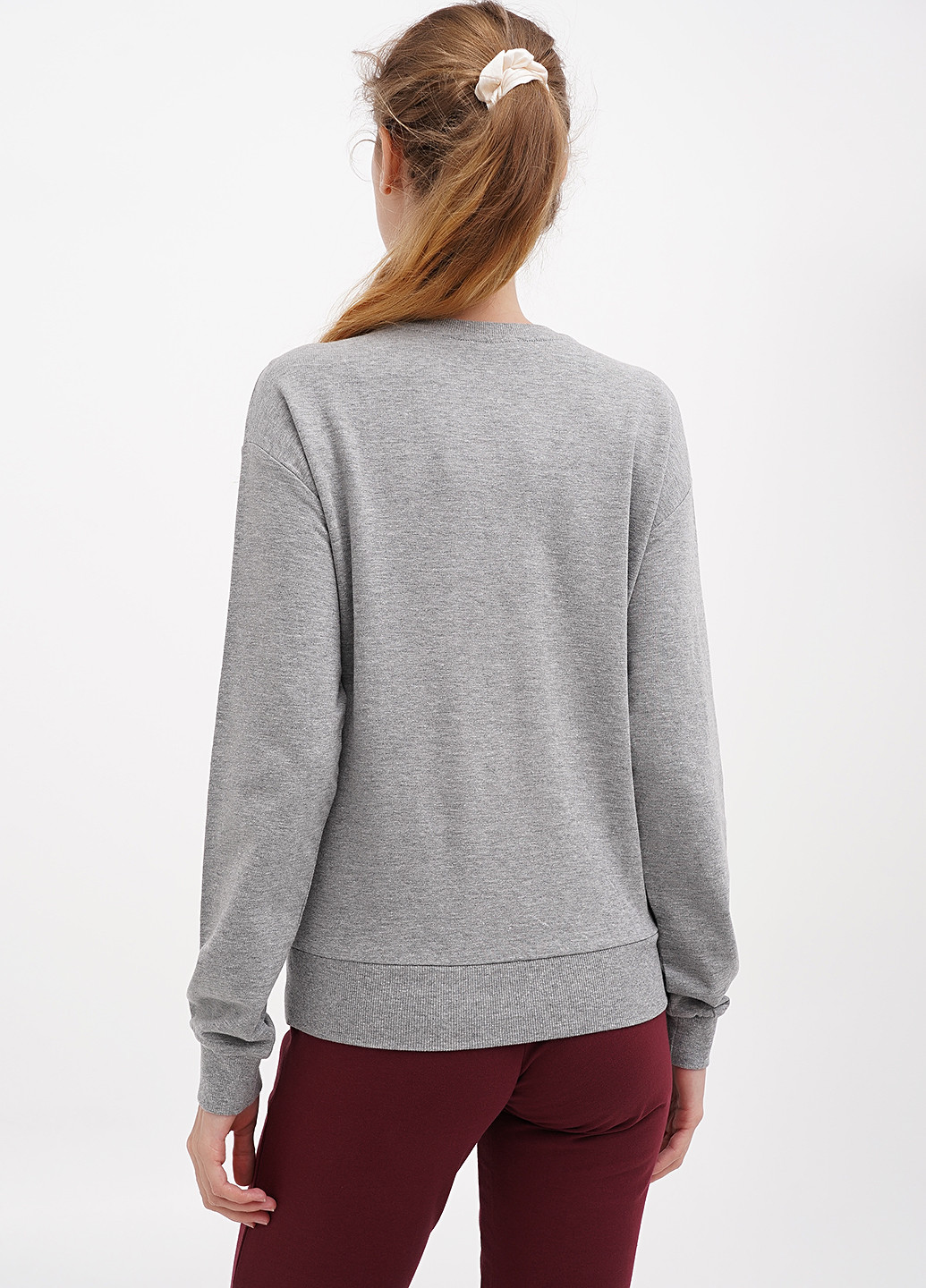 Серый свитшот Terranova надпись без декора (299775835)