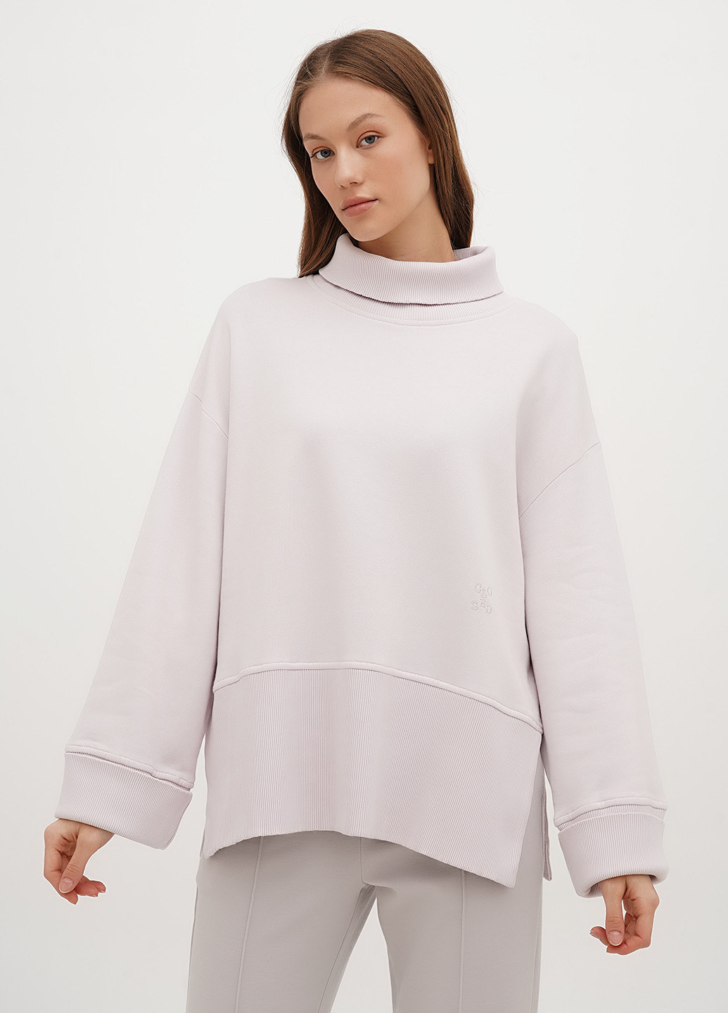 Світло-ліловий світшот Closed однотонний вишивка (304433522)