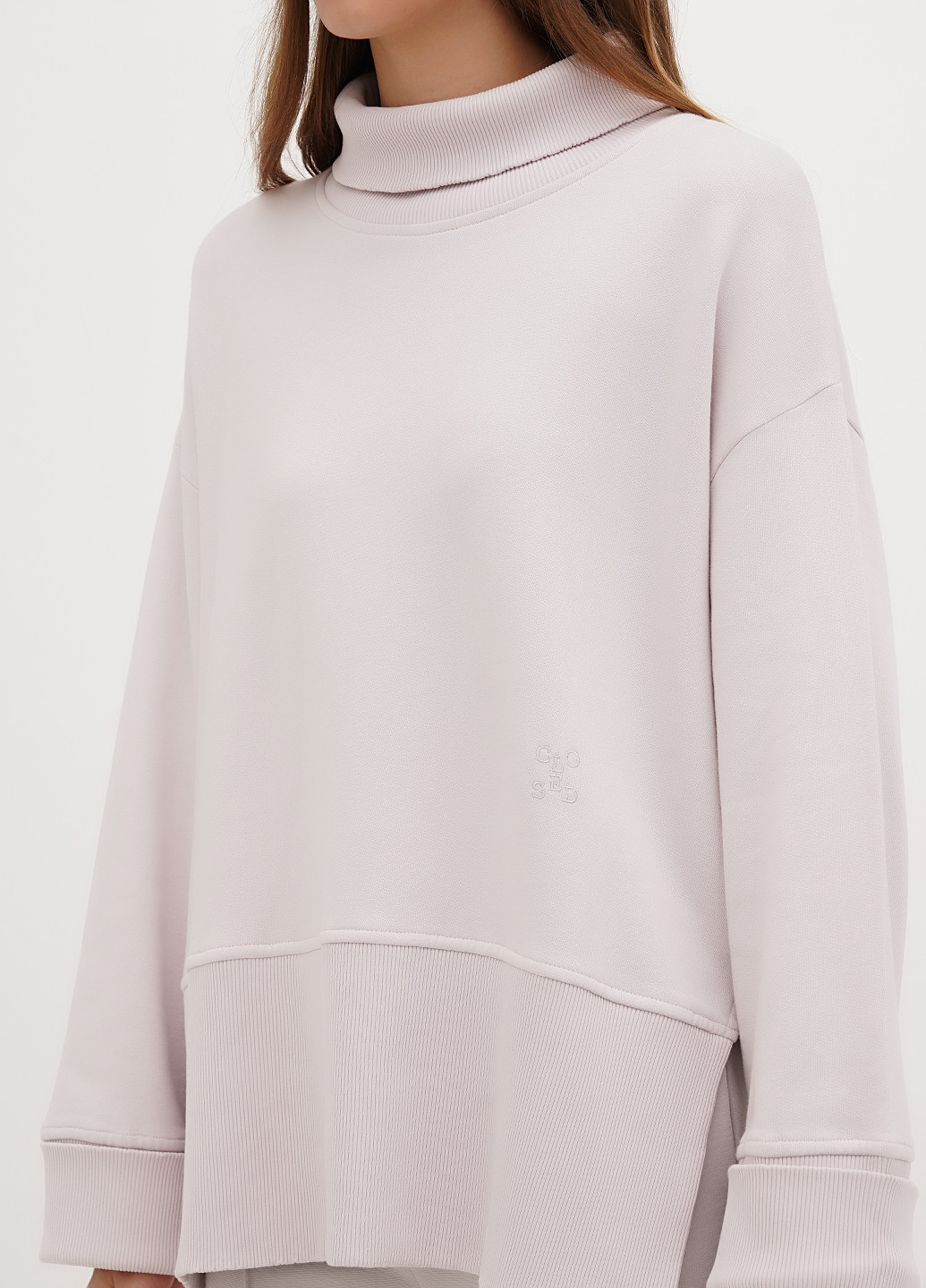 Світло-ліловий світшот Closed однотонний вишивка (304433522)