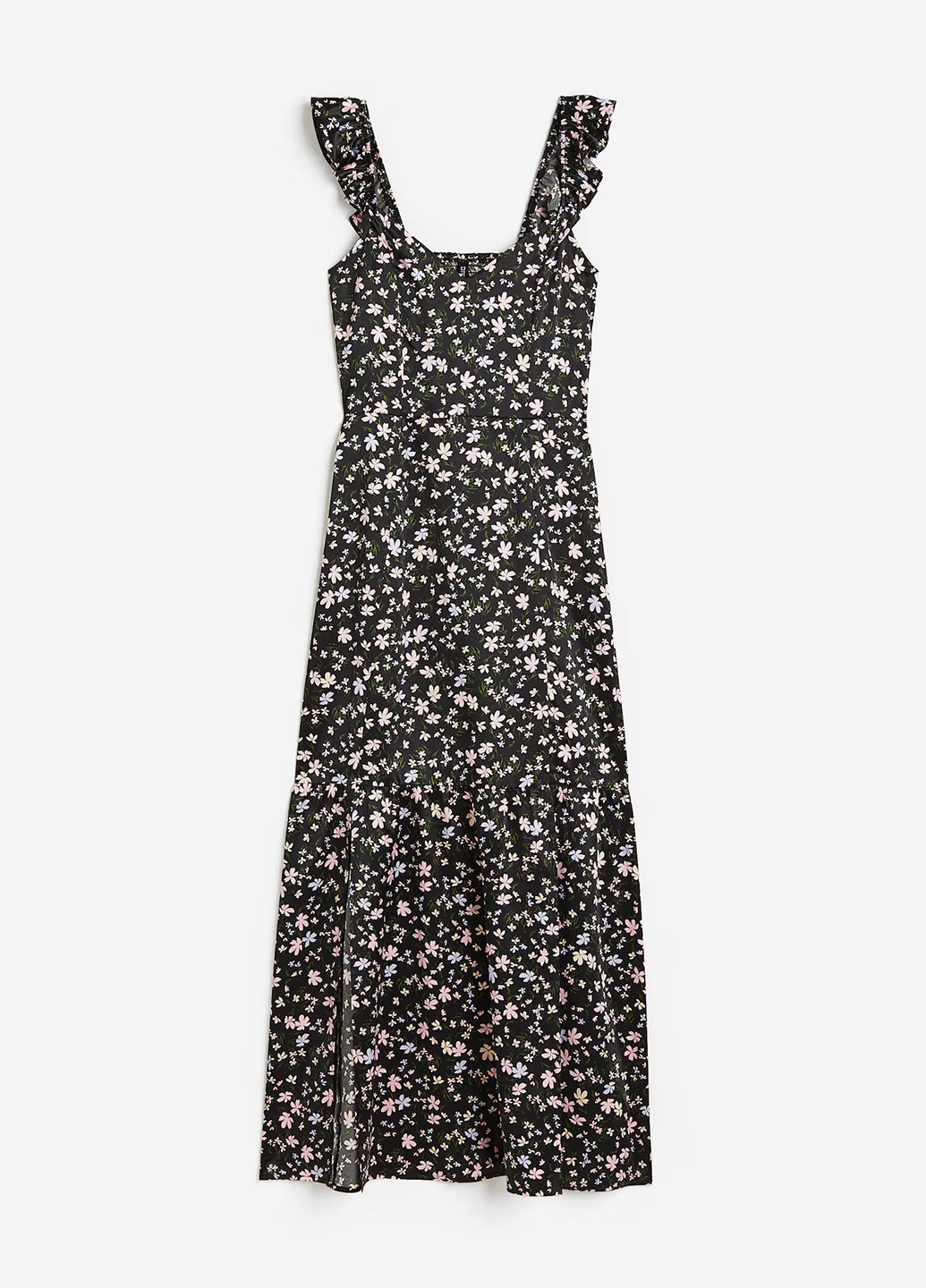 Чорна кежуал сукня H&M з квітковим принтом