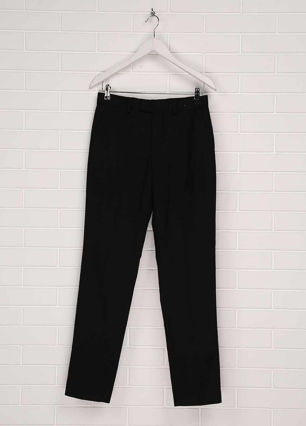 Черные кэжуал демисезонные со средней талией брюки H&M