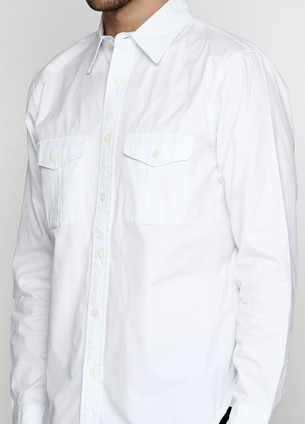 Белая классическая рубашка Abercrombie & Fitch с длинным рукавом