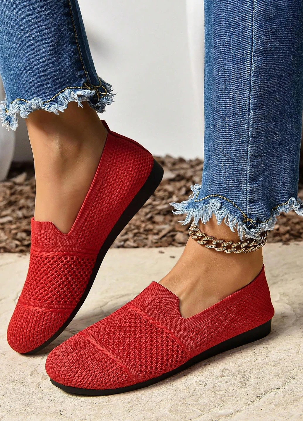 Красные слипоны SHEIN однотонные