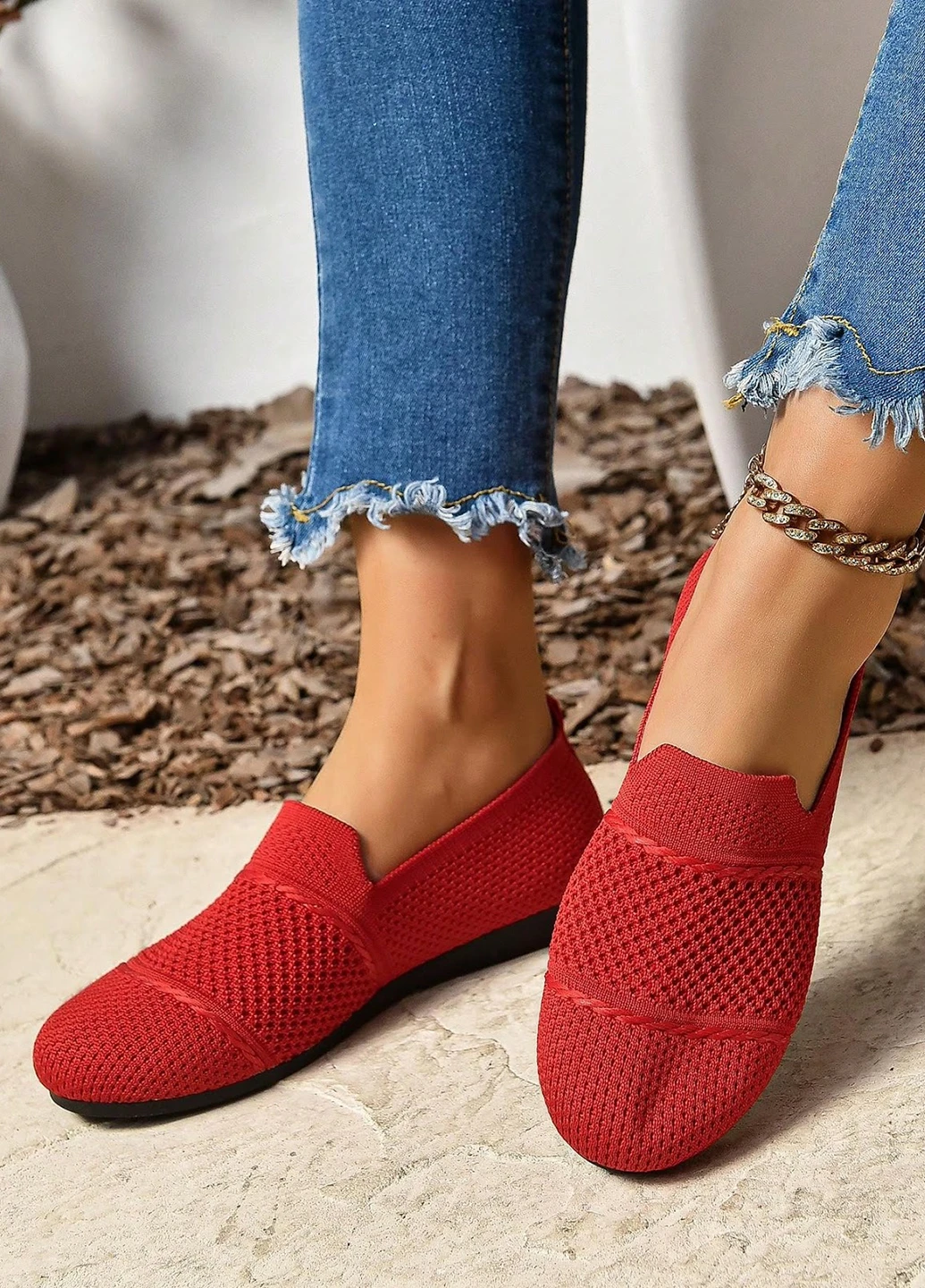 Красные слипоны SHEIN однотонные