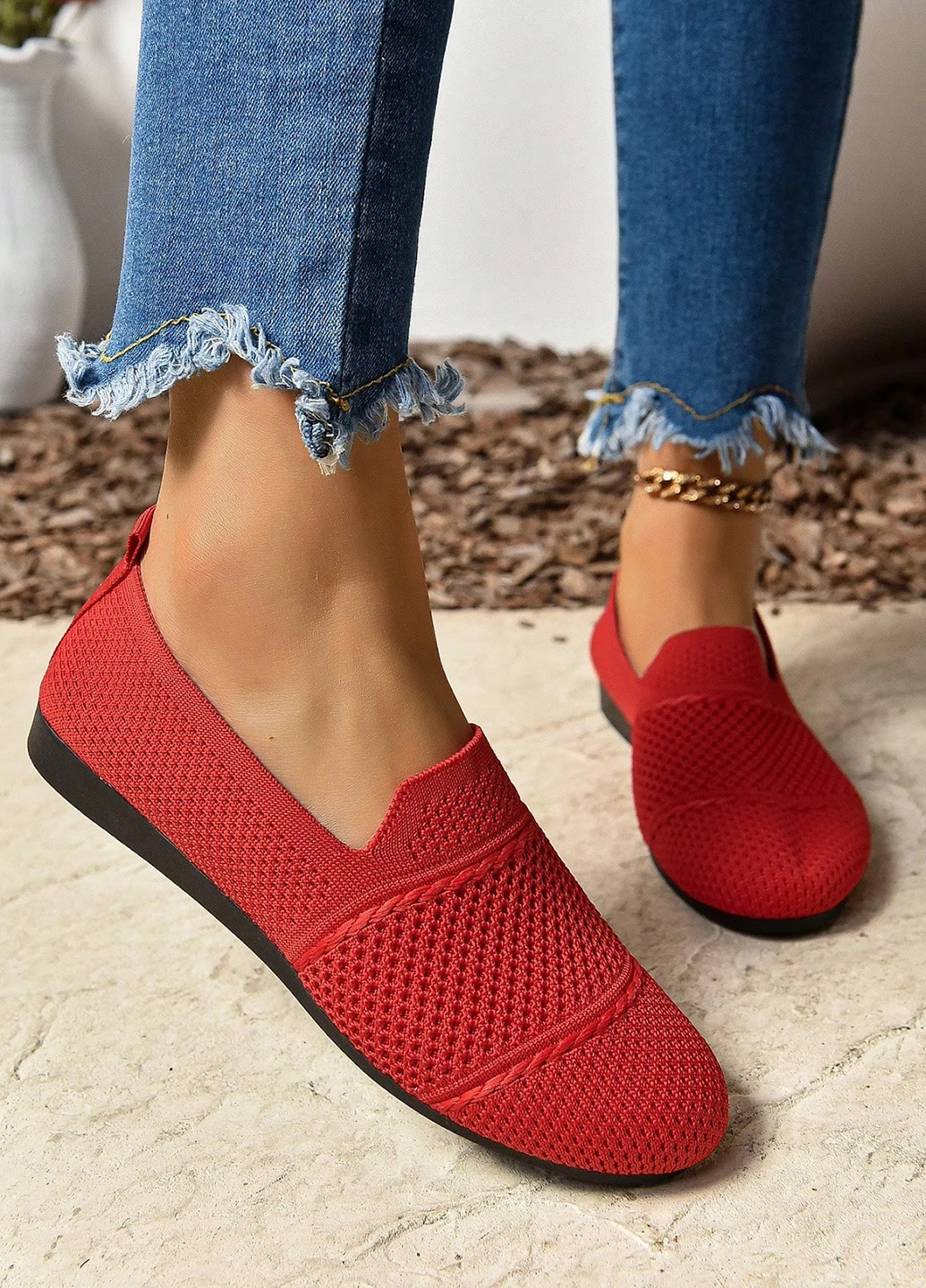 Красные слипоны SHEIN однотонные