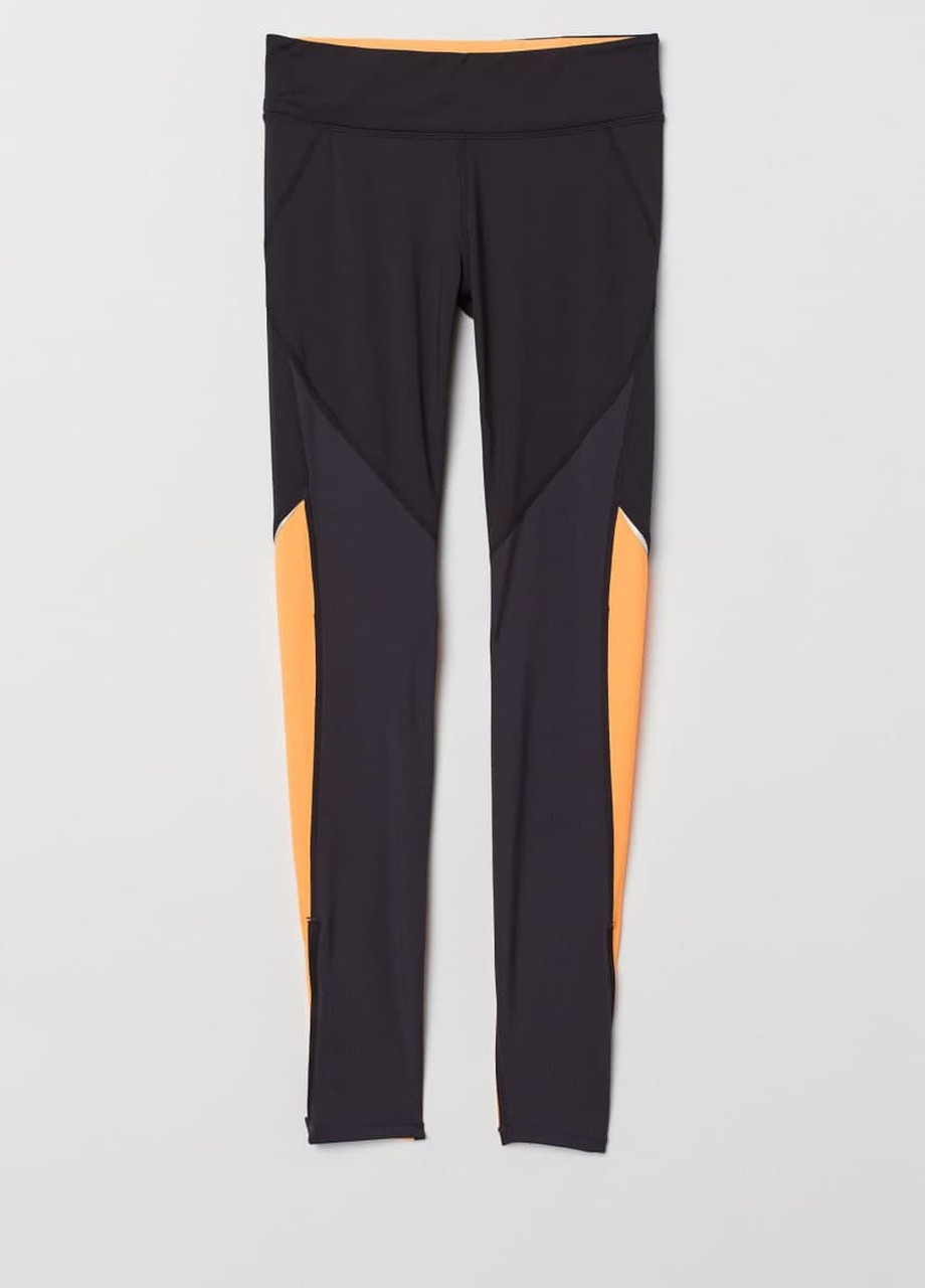 Черные демисезонные легинсы для бега H&M