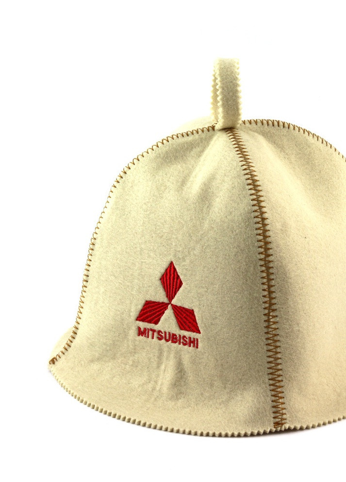 Банная шапка "Mitsubishi", искусственный фетр, белый (LA-310) Luxyart (252611388)