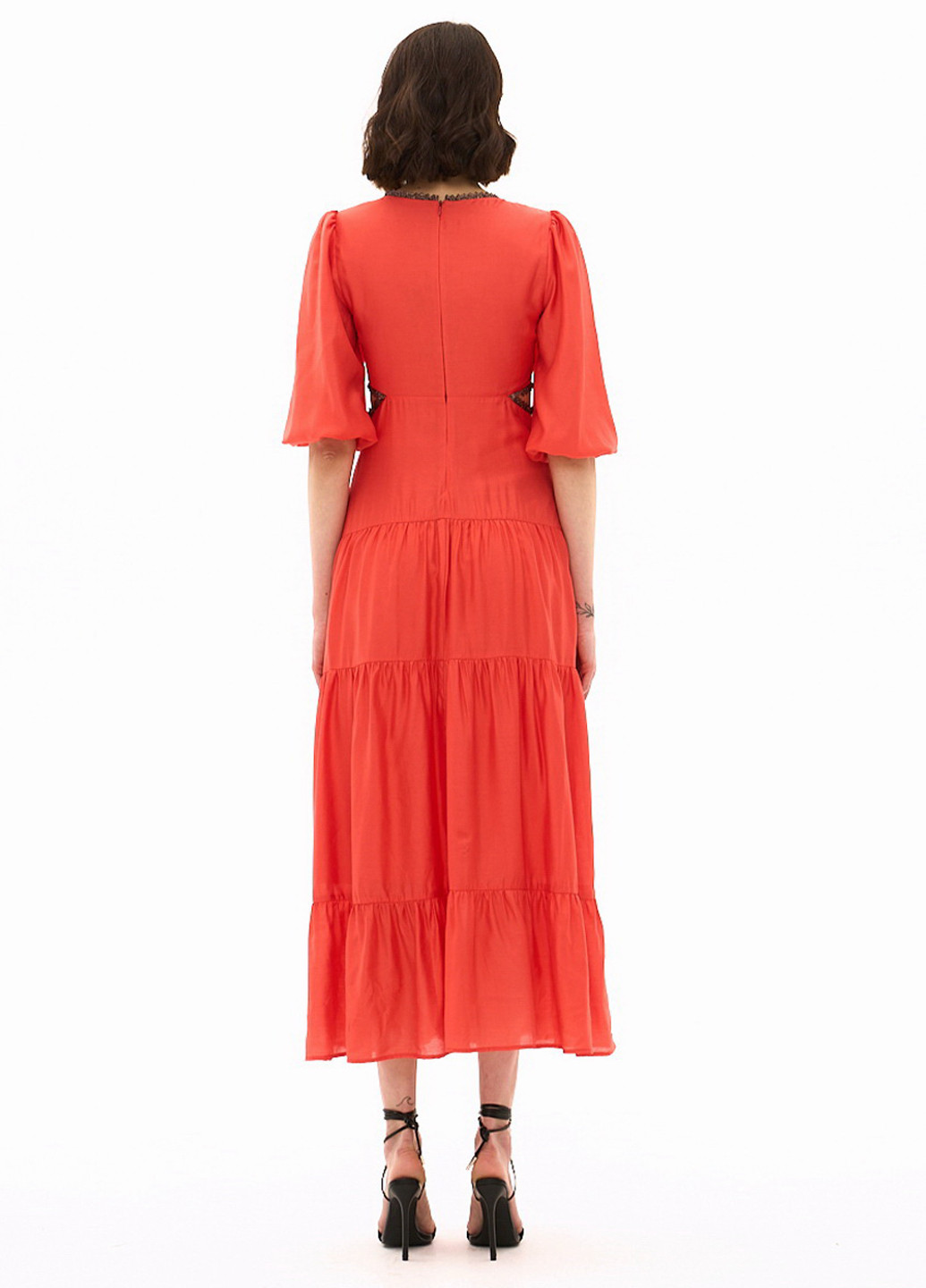 Яскраво-червона кежуал сукня кльош BGL однотонна