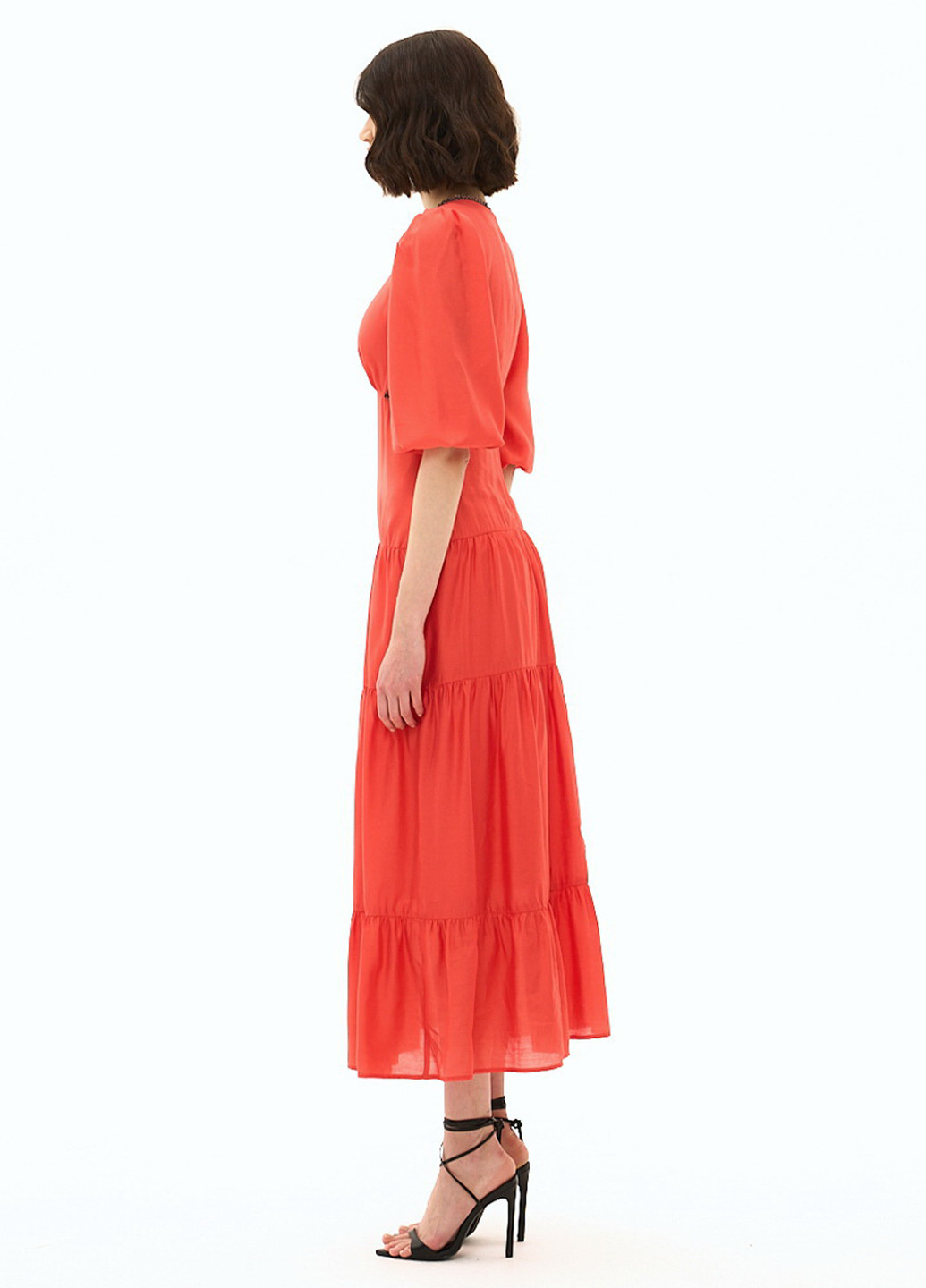 Яскраво-червона кежуал сукня кльош BGL однотонна