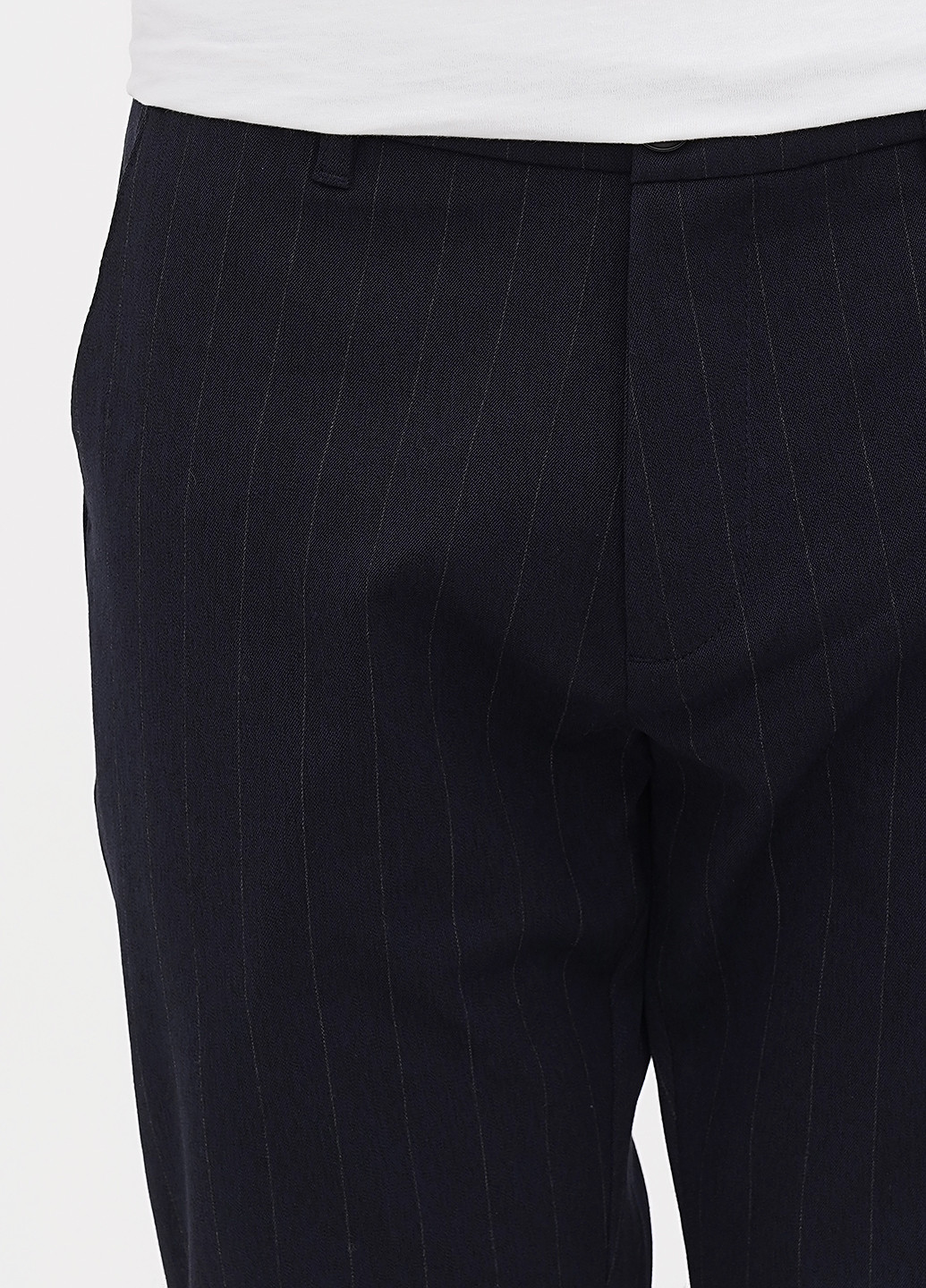Темно-синие классические демисезонные прямые брюки Minimum