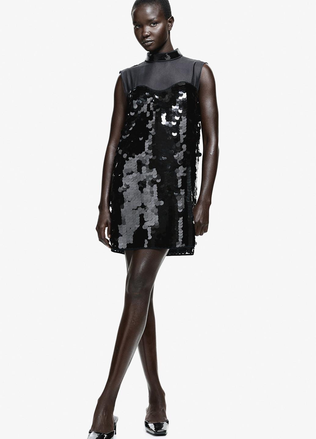 Чорна коктейльна, вечірня сукня H&M однотонна