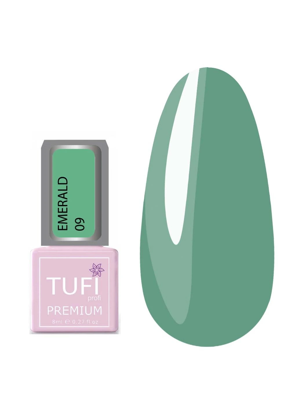Гель-лак PREMIUM Emerald 09 голубая ель 8мл (0102528) Tufi Profi 0 (239833619)