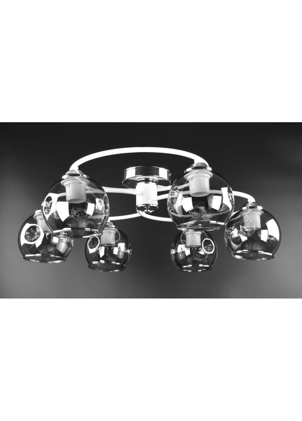 Люстра стельова на 6 лампочок 7060/6-wh-gr Білий 20х70х70 см. Sunnysky (253527877)