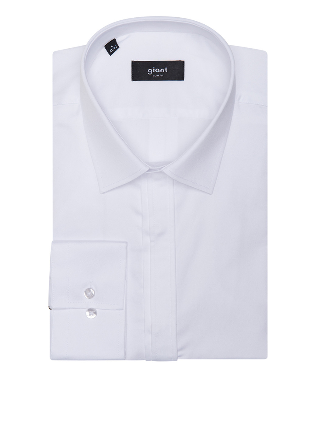 Белая кэжуал рубашка однотонная Giant с длинным рукавом