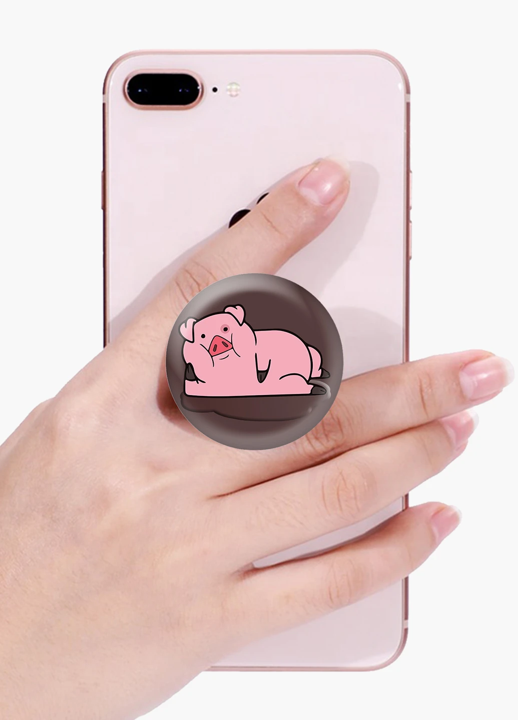 Попсокет (Popsockets) тримач для смартфону Пухкі Гравіті Фолз (Waddles Gravity Falls) (8754-2626) Чорний MobiPrint (216836486)