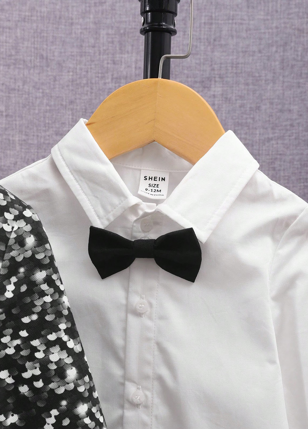 Черно-белый демисезонный костюм (пиджак, рубашка, брюки) SHEIN