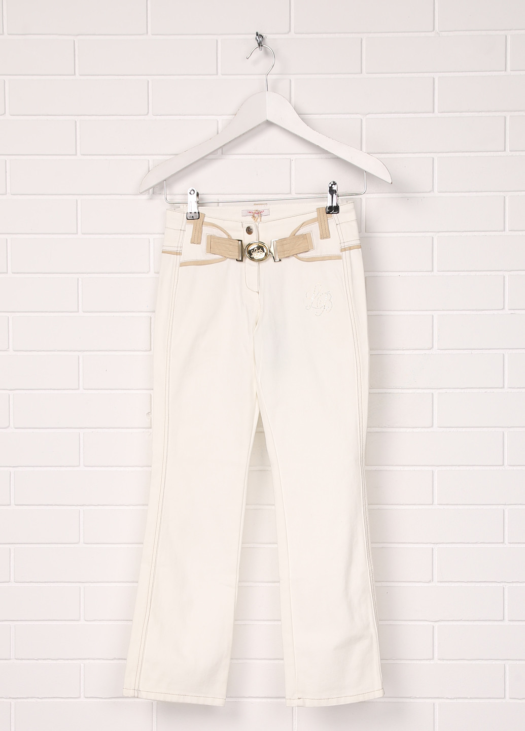 Белые джинсовые демисезонные со средней талией брюки Laura Biagiotti