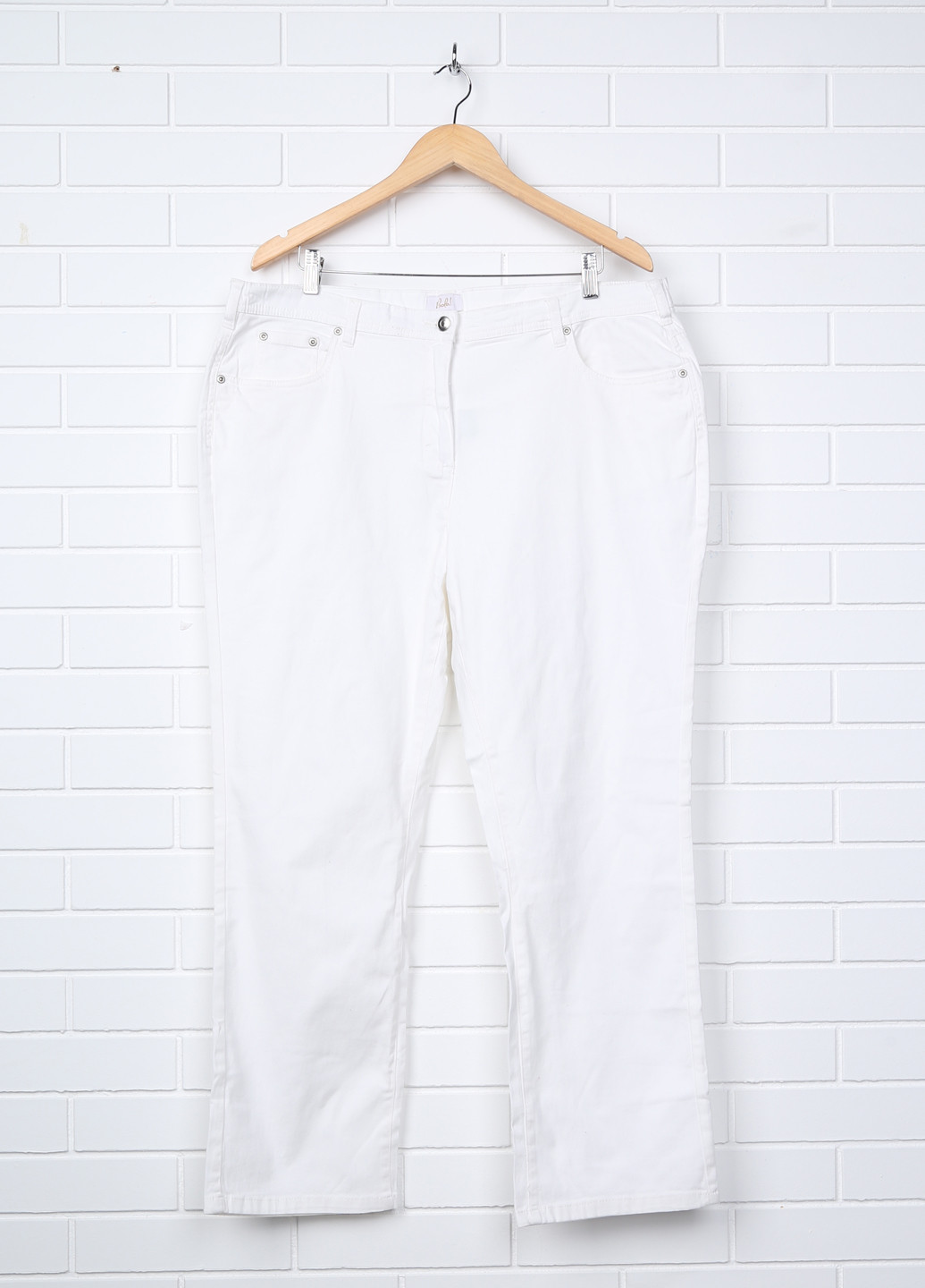 Белые кэжуал летние прямые брюки Paola