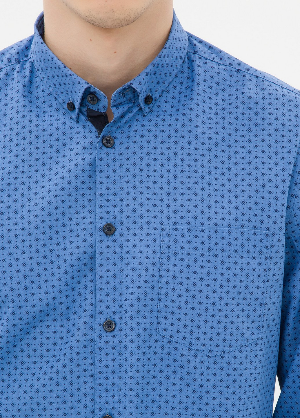Голубой кэжуал рубашка с орнаментом KOTON