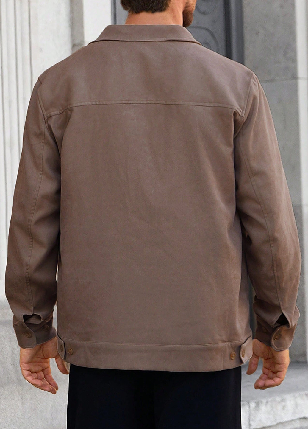 Коричневая демисезонная куртка куртка-пиджак SHEIN