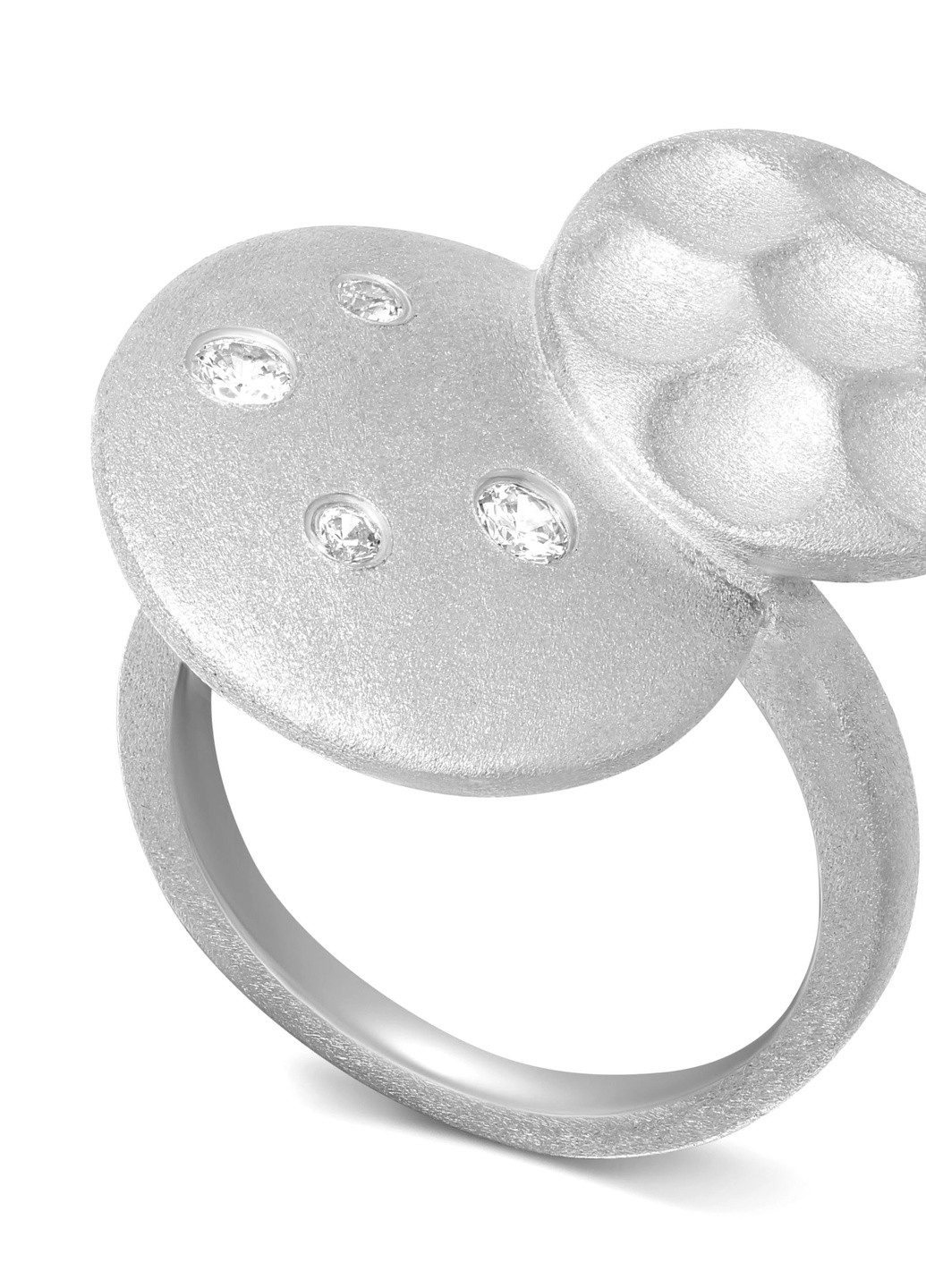 Серебряное кольцо с фианитами белый родий 3К155-0241 Zarina (254253586)