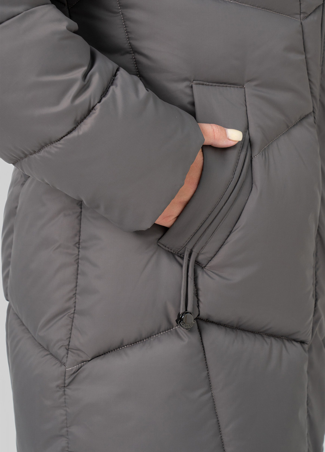 Серо-бежевый зимний Пуховик A'll Posa