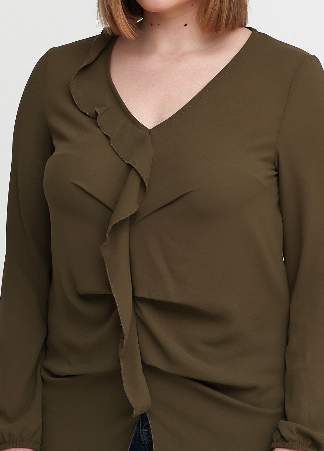 Оливковая (хаки) демисезонная блуза Rinascimento