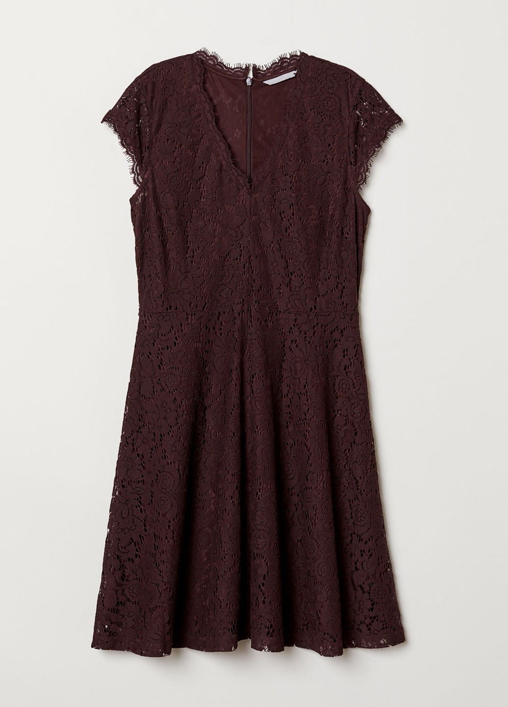Бордовое вечернее платье H&M однотонное