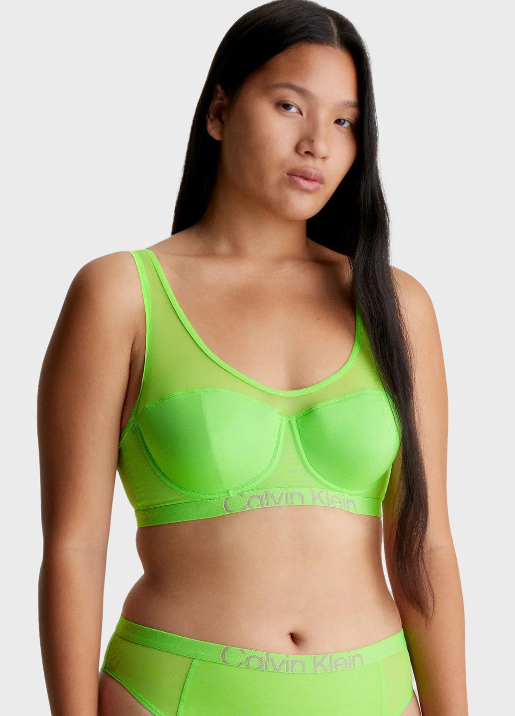 Салатовий мінімайзер бюстгальтер Calvin Klein з кісточками нейлон
