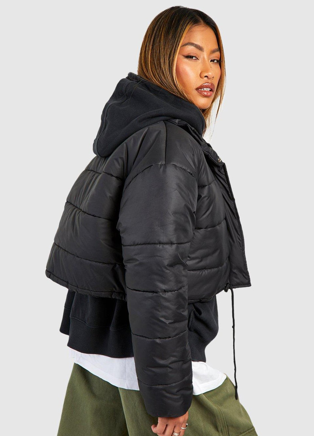 Черная демисезонная куртка Boohoo