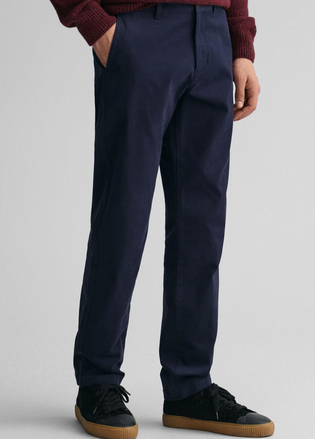 Темно-синие кэжуал демисезонные прямые брюки Gant