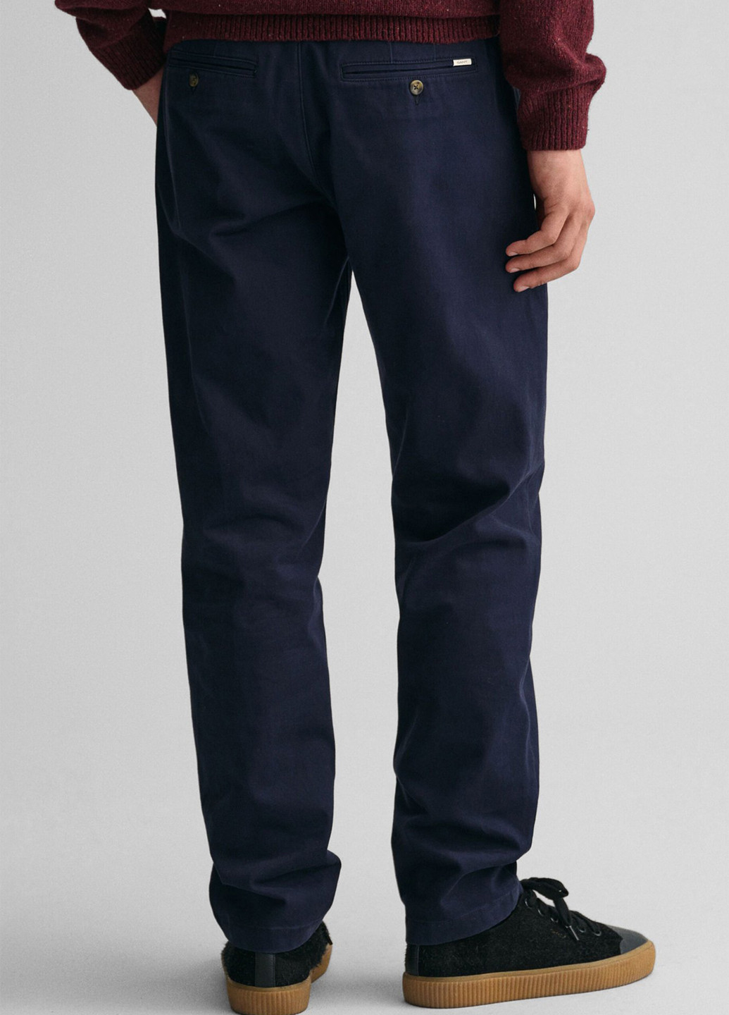 Темно-синие кэжуал демисезонные прямые брюки Gant